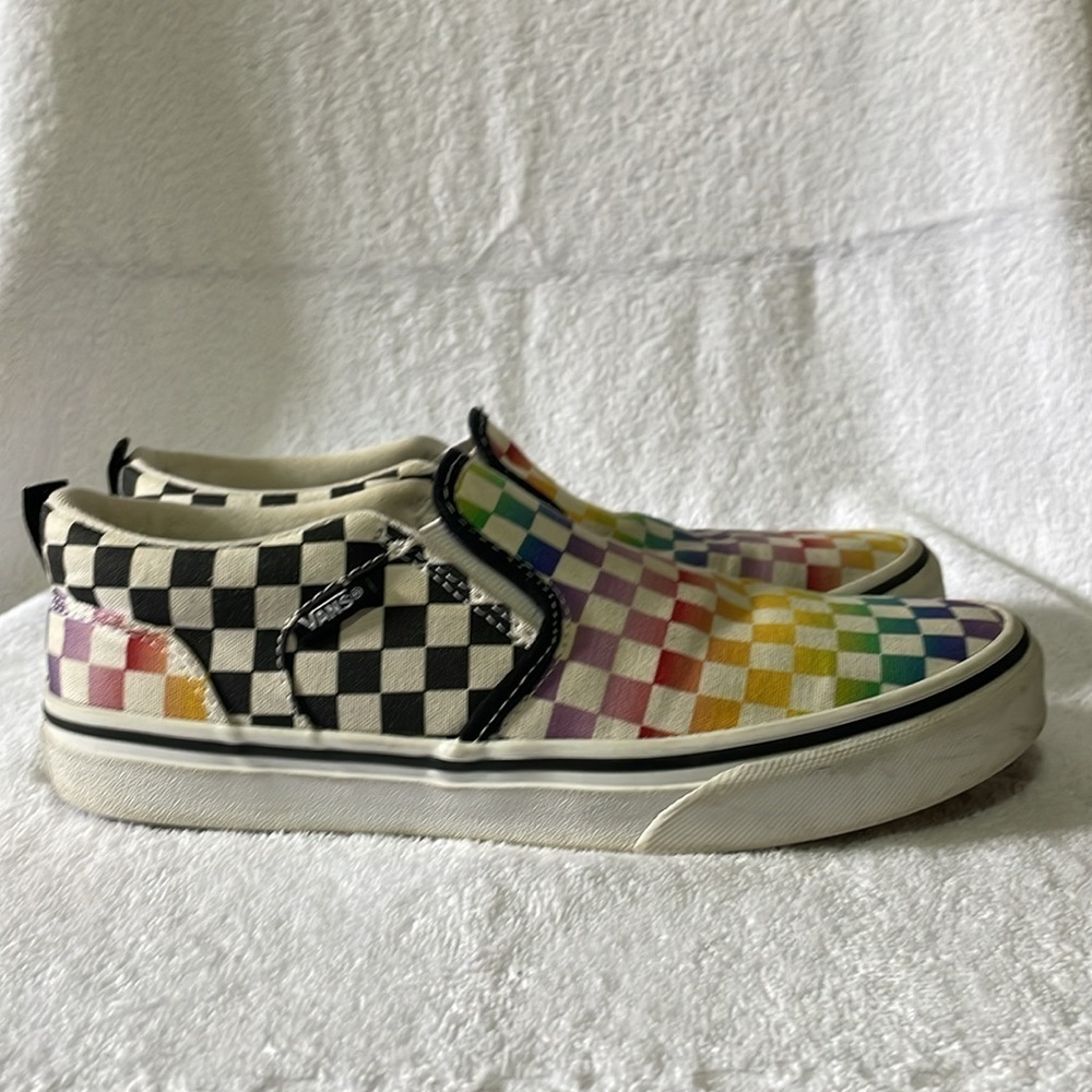 Vans Missy Slip-on Size 5.0 Checker Board Rainbow Design - Picture 6 of 6